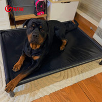 Lit pour chien en alliage d'aluminium antirouille, cadre robuste, tissu en nylon épais et respirant, lit surélevé pour grands chiens, facile à nettoyer