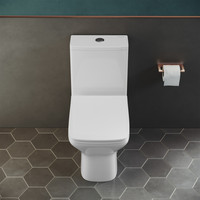 Cuvette de toilette monobloc à double chasse d'eau pour salle de bain WC carré allongé avec caractéristiques standard haut de gamme