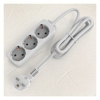 Vente chaude parasurtenseur multiprise ue avec 3 barrettes d'alimentation prix bon marché câble H05VV-F 3x1.5mm2 câble d'alimentation prise ue 16A