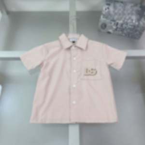 Camisa de Algodón de Lujo para Niños, con Cuello Elegante, Estilo Veraniego, Manga Corta, Solapa Bordada - Product Image 3