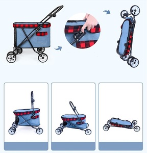 Carrito Para Perro מתקפל נסיעות לחיות מחמד עגלת חתול עגלת Carrier עם 4 גלגלים עבור קטן בינוני כלבים יוקרה כלב חיות מחמד עגלות - Product Image 5