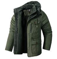 Service OEM Haute Qualité Hiver Bonne Année Vêtements Décontractés Homme Chaude Veste Épaisse Manteaux Polaires Extérieurs à Capuche