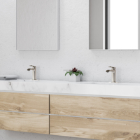 Robinet de lavabo moderne monotrou en acier inoxydable 304 poli avec capteur sans contact et bonde escamotable en céramique