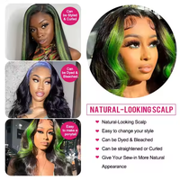 Perruque Lace Front sans colle cheveux humains Highlight 13x4 perruques Body Wave Lace Front colorées Honey Blonde Green HD perruques pour femmes
