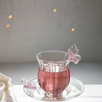 Collection de coupes Fleur de Dieu, en verre borosilicate hautement résistant, faites à la main, style minimaliste chinois, motif Narcisse Papillon créatif