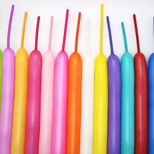 Perlengkapan pesta ulang tahun anak-anak, dekorasi bahan neon ajaib bersinar balon lateks bentuk panjang 260q