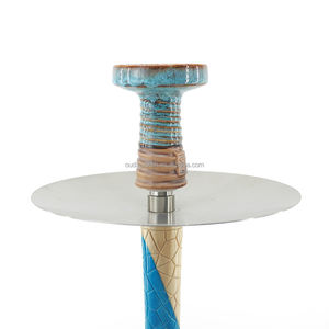 Ingrosso di fabbrica Narghilè in legno e alluminio con base in vetro, vaso completo in legno, accessori per narghilè - Product Image 6