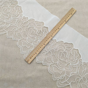 <b>White</b> Cotton fabric+ Polyester Water-soluble <b>Lace</b> Trim with Embroidery for Garment Accessories Home Decor & Gift - Product Image 2