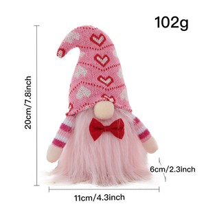 1 pièce Poupée sans visage moderne Saint-Valentin - Jouet en peluche de coton scintillant pour l'amour transfrontalier (11x20cm) pour la décoration de festivals romantiques - Product Image 5