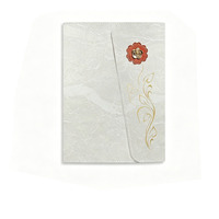 Carnet A5 Nouveau Style à Fleurs Dorées, Très Esthétique, Pliant en Trois, Élégant, Luxe Léger, pour Bureau et Réunions, avec Reliure Cousue, Idéal Cadeau