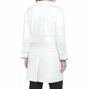 Unisex White Scrub Tops Cotton Polyester Woven Hospital Uniform Pocket Buttons Needle Detection Seamless Fusing Custom Design - Product Image 4