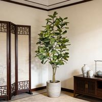 Vente flash : Grand arbre artificiel ficus lyrata de 265 cm, de qualité supérieure, durable, décoration d'intérieur, plante verte artificielle, bonsaï