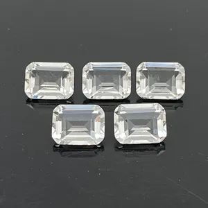 Восьмиугольный драгоценный камень 5x3 мм ~ 20x15 мм, хорошее качество, кристалл, граненый, натуральный кварц, прозрачный кварц для изготовления ювелирных изделий, натуральный белый кварц