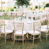 Chaise d'événement Chiavari moderne en métal doré empilable pour mariage