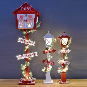 Décorations de Noël Boîte aux lettres en bois Boîte aux lettres Streetlight Ornement Décoration de Noël Ornement - Product Image 3