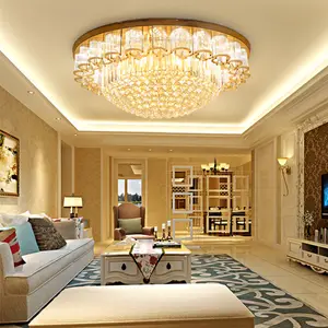 Factory Customized Crystal Led Ceiling Lamp Luxury Crystal Led Ceiling Light K9 Crystal Lights Ceiling