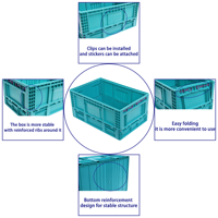 Caisses de rangement utilitaires QS ABS en plastique solide empilables, pliables et pliables avec couvercles
