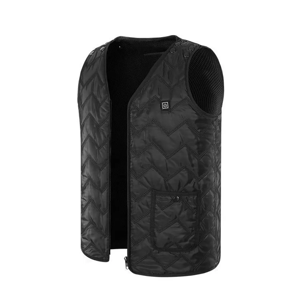 quilted jacket heated vest safari jackets polyester and nylon waistcoats electrically heating clothing usb rechargeable clothes