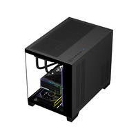AntarcChill FactoryBlack MTAX Mid Tower Computer Pc Case Tempered Glass Desktop Gaming Cases & Towers Support Liquid Cooler