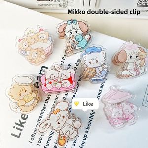 X527 Mk081 Clips d'organisation mignons Mikko Kawaii en PP, thème chat rose, pour filles, organisateur de documents d'examen avec design double face - Product Image 2