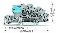 Bornier d'installation multi-niveaux WAGO 2003-7641 gris 2,5 mm NT/L/PE, connecteurs à encliquetage CAGEs CLAMPs, accessoires 250V 24A