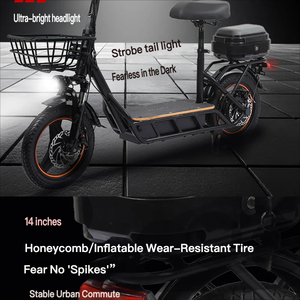 Vélo électrique TZZQ-S14, moteur sans balais 500W, batterie intégrée 48V 10,4Ah, 45 km/h, propulsion arrière, vélo de ville pour adultes - Product Image 4