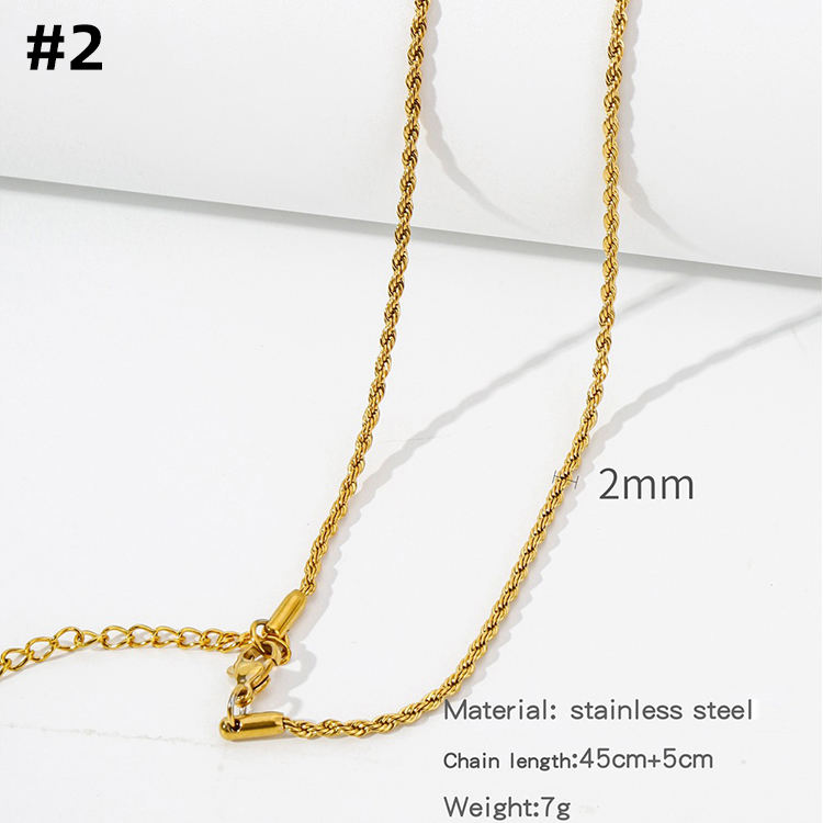 2.Chaîne torsadée-2mm-Or