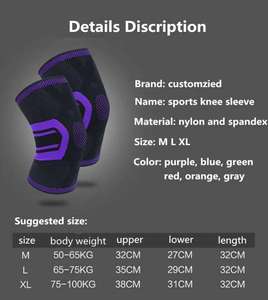 Rodillera de compresión para hombre, para correr y trabajar, protector deportivo de rodilla tipo manga - Product Image 4