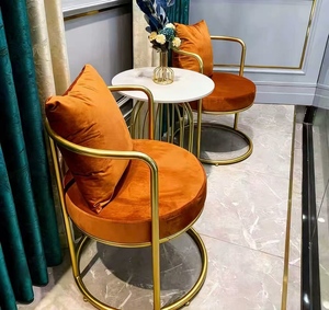 Canapé d'attente pour salon de beauté, fauteuil de détente, fauteuil de style 'milk oil wind', fauteuil d'attente pour célébrité internet, ensemble de trois pièces - Product Image 5