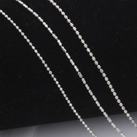 Unique S925 Sterling Silver Double Aplati Perle Chaîne Semi-Fini Barre Chaîne Rouleau pour DIY Collier Bracelet Fabrication de Bijoux