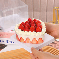 Boîte à gâteau d'anniversaire de 4 pouces, de qualité alimentaire, à main, pour la fête de la Saint-Valentin, boîte en plastique transparente pour la confession d'amour