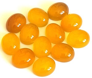 Lote de Cabujones Ovalados de Calcedonia Amarilla Natural de 7x9mm, Colección de Cinco Piezas de Piedras Preciosas para Anillos, Colgantes, Pendientes y Diseño de Joyería DIY - Product Image 6