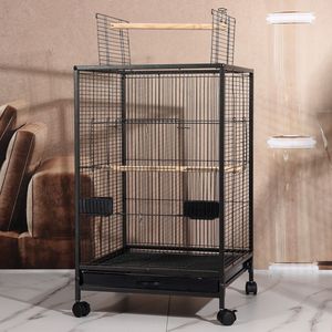 Cage à perroquets multicouche de luxe avec alimentation en eau intégrée et plate-forme de repos duplex Plateau en plastique pliable pour villas d'élevage - Product Image 2