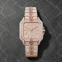 Montres pour hommes serties de diamants Moissanite VVS1, qualité haut de gamme, 40 mm, verre saphir étanche, montre-bracelet automatique mécanique