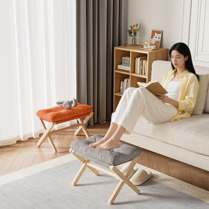Taburete <span class=keywords><strong>Plegable</strong></span> de Madera Maciza para Cambiar Zapatos, para Uso en el Hogar, Entrada, Sala de Estar, <span class=keywords><strong>Sofá</strong></span>, Oficina, <span class=keywords><strong>Reposapiés</strong></span> - Product Image 6