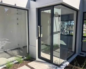 Porte extérieure automatique à rupture de pont thermique, isolée, en verre Low-e double vitrage, résistante aux ouragans, en acier inoxydable, pare-balles - Product Image 3