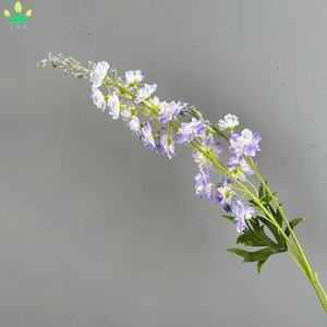 Fleurs artificielles de <span class=keywords><strong>delphinium</strong></span>, roses colorées, plantes artificielles en plastique à longue tige pour jardin, véranda, jardinière, décoration intérieure - Product Image 4