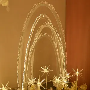 2022TOP Grade Luxus Hochwertiges Eisen acryl mit LED-Bogenform Hintergrund Bühnen event Party Hochzeits dekorationen