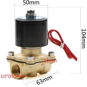 โซลินอยด์วาล์วไฟฟ้า 1/2 นิ้วทองเหลือง AC110V 2W-160-15 ปกติปิด สำหรับน้ำ อากาศ แก๊ส - Product Image 3