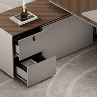Bureau de direction en L intelligent avec chargement sans fil, durable, écologique, et serrure à code