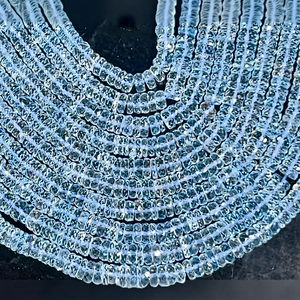 Topacio Azul a Granel, Calidad AAA, Forma Rondelle Facetada, Cuentas Azul Cielo de 7mm, Tamaño de Hilo de 8 Pulgadas - Product Image 1