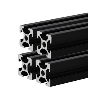 Vente en gros de profilés en aluminium anodisé noir 2020, profilés industriels en aluminium <span class=keywords><strong>20x20</strong></span> pour le bricolage, cadre de table d'atelier - Product Image 4
