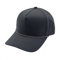 Casquette de baseball rose à 5 panneaux avec sangle latérale en maille perforée, casquette réglable pour le sport et les activités de plein air