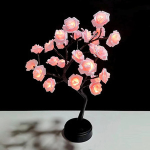 Adorno de lámpara negro fondo redondo color rosa árbol luz Mesa decoración regalo Uionen 2200 - Product Image 1