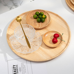 จานกลมแบบใช้แล้วทิ้งจานลายไม้สไตล์ญี่ปุ่นสีสันสดใสสำหรับใช้ในครัวเรือน - Product Image 4