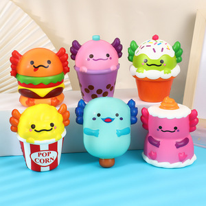 Juguete Antiestrés Creativo de Rebote Lento, Lindo Juguete Sensorial para Apretar con la Mano, Juguete para Aliviar el Estrés, Salamandra Axolotl - Product Image 1