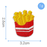 Patchs autocollants mignons de petite taille, imitation chips, donuts, pains, hot-dogs, boissons, pour la décoration de vêtements, t-shirts, sacs, chaussures, chapeaux