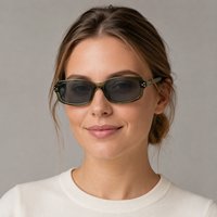 Lunettes de soleil vintage pour hommes et femmes, monture rectangulaire rétro, lunettes de soleil classiques à la mode, protection UV400, lunettes de soleil de voyage en plein air pour unisexe