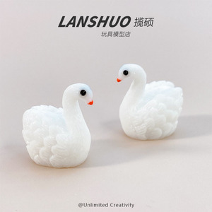 Resin Miniature Animal Swan And Hedgehog Figurines For Home Decoration Craft DIY Accessories <b>Small</b> <b>Ornament</b> Plastic Resin - Product Image 3