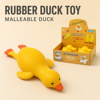 Jouet Squishy Canard Géant en Caoutchouc, Jouets Anti-Stress à Presser, Jaune, 12 Pièces, Boîte de Présentation Cadeau 3+